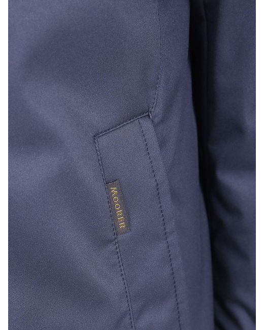 Moorer Blue Reis-Ads Knee-Length Goose Down Parka for men