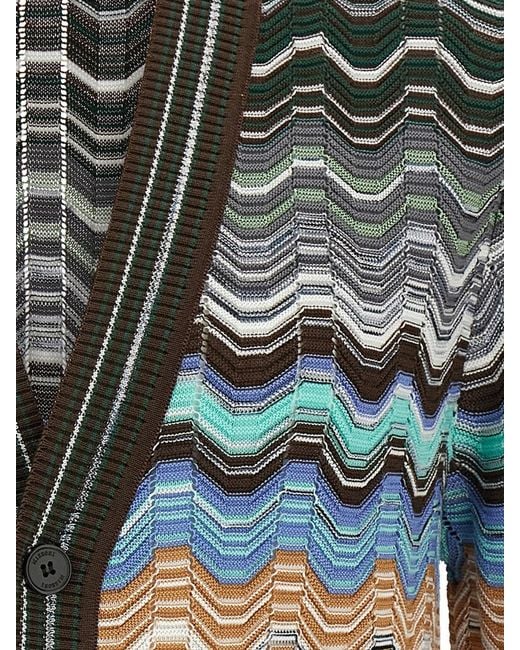 Missoni Gray Zig Zag Cotton Blend Cardigan for men