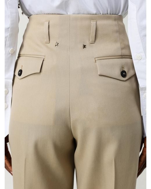 Golden Goose Deluxe Brand Natural Wide Leg Virgin Wool Trousers
