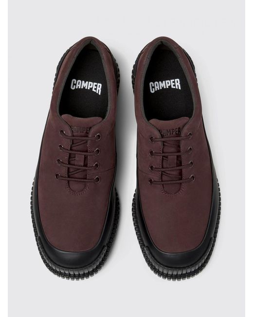 Camper White Pix Nubuck Derby Shoes for men