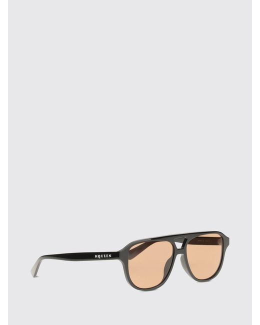McQueen Black Square Acetate Sunglasses With Contrasting Logo