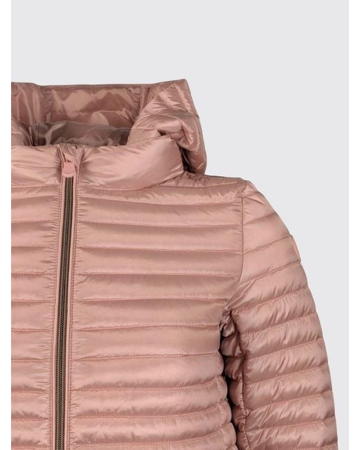 Save The Duck Pink Nylon Down Jacket With Hood