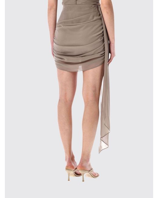 ROTATE BIRGER CHRISTENSEN Brown Draped Polyester Skirt