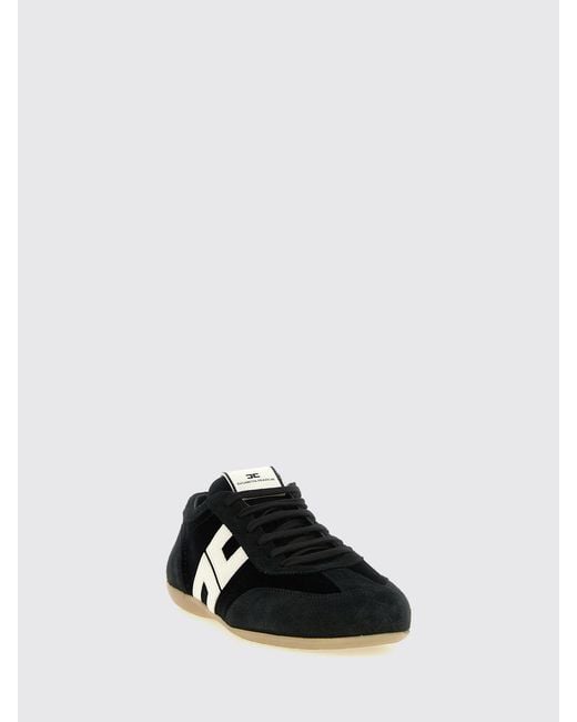 Elisabetta Franchi White Low-Top Smooth And Suede Leather Trainers With Contrast Logo