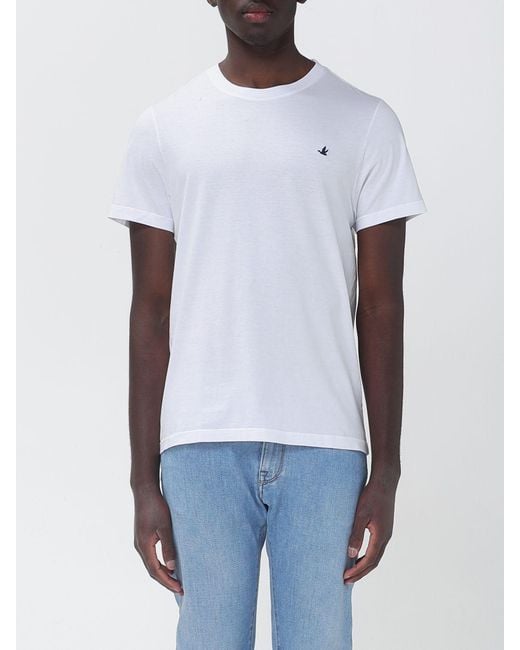 Brooksfield White Cotton Crew Neck T-Shirt for men