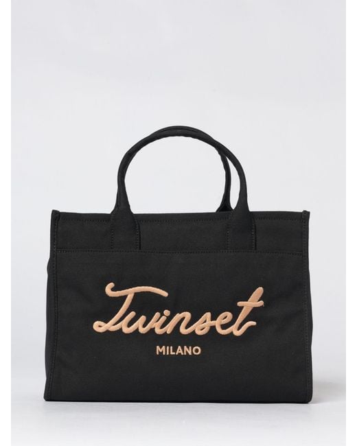 Twinset Black Signature Canvas Bag