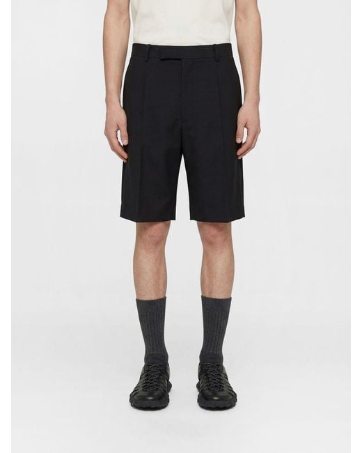 Jil Sander Black Virgin Wool Tailored Shorts for men