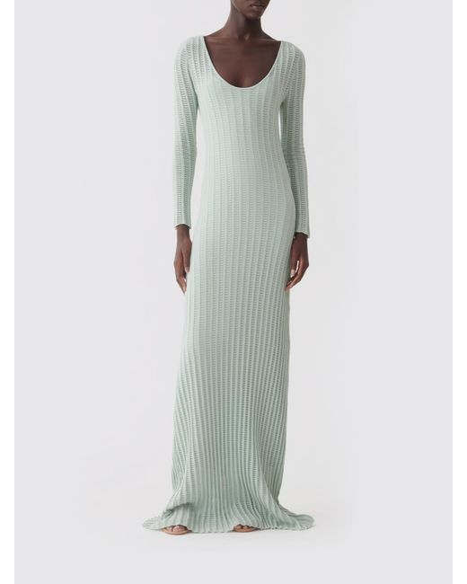 Fabiana Filippi Green Long Cotton Knit Dress