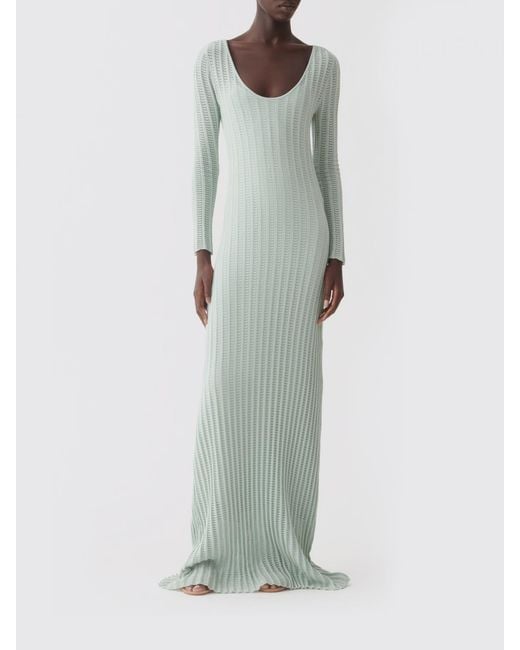 Fabiana Filippi Green Long Cotton Knit Dress