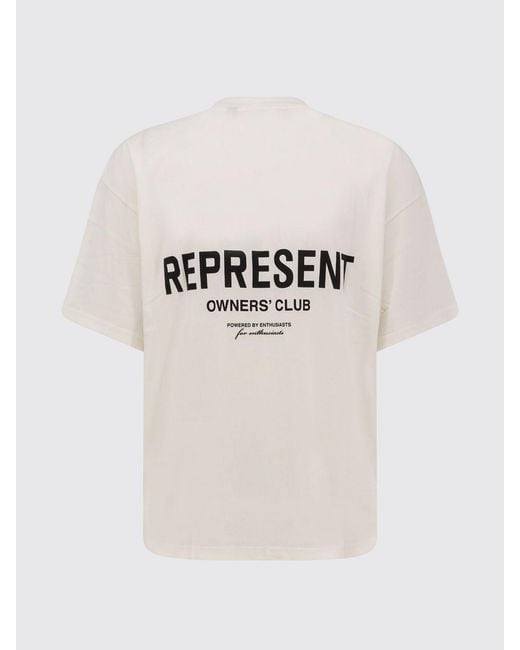 Represent White Cotton T-Shirt With Print for men