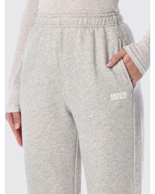 American Vintage White High-Waisted Linen And Cotton Track Trousers