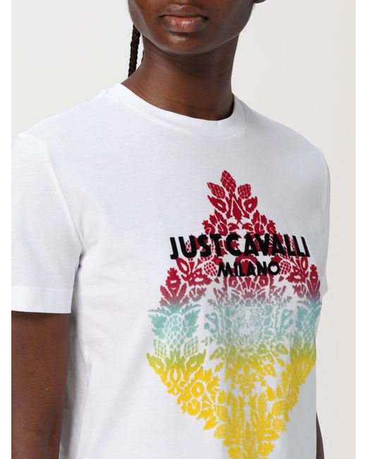 T-shirt con logo di Just Cavalli in White