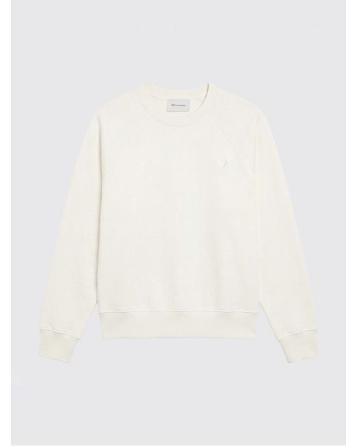 AMI White Cotton Sweatshirt for men