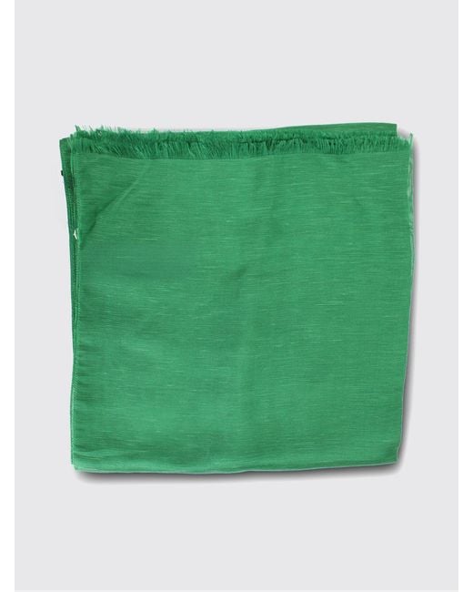 Max Mara Green Silk And Linen Stole By