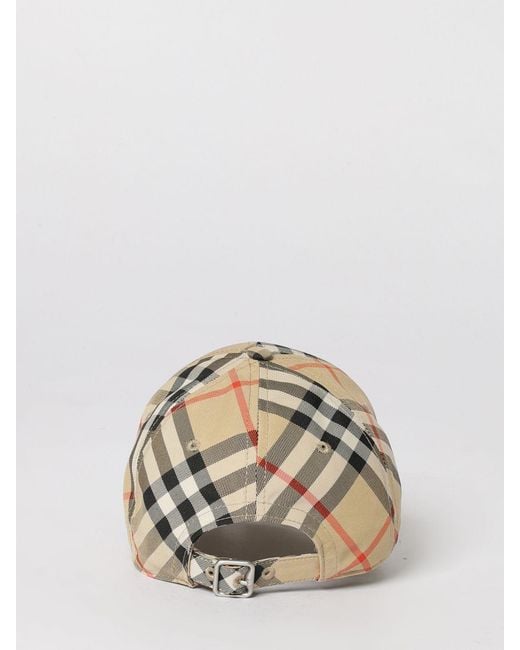 Burberry Natural Cotton Check Baseball Cap for men