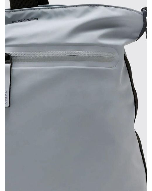 Rains Gray Polyurethane Tote Bag With Zip Closure And Adjustable Shoulder Strap for men