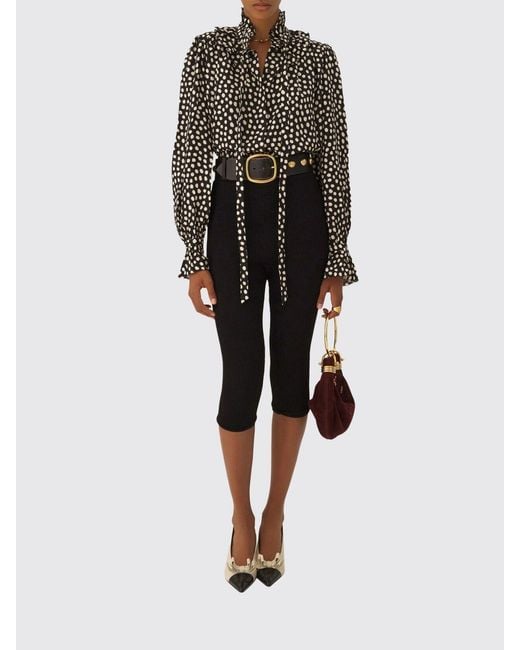 Chloé Black ChloÉ Silk Blouse With Polka Dots