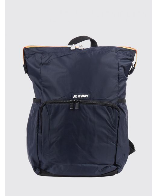 K-Way Blue The Maizy Nylon Backpack With Logo