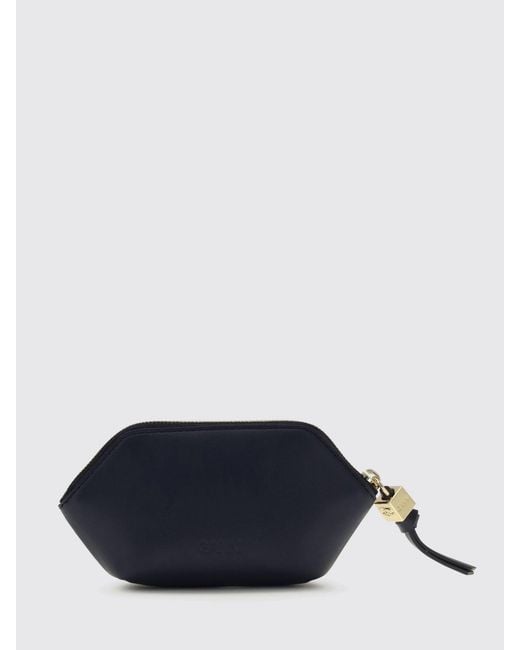 Ganni Blue Bou Recycled Leather Coin Purse