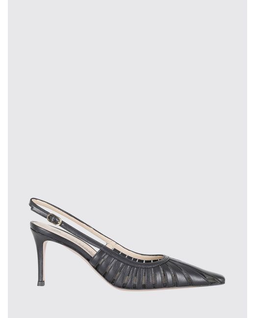 Roberto Festa Metallic Sunny Leather And Mesh Nylon Slingbacks