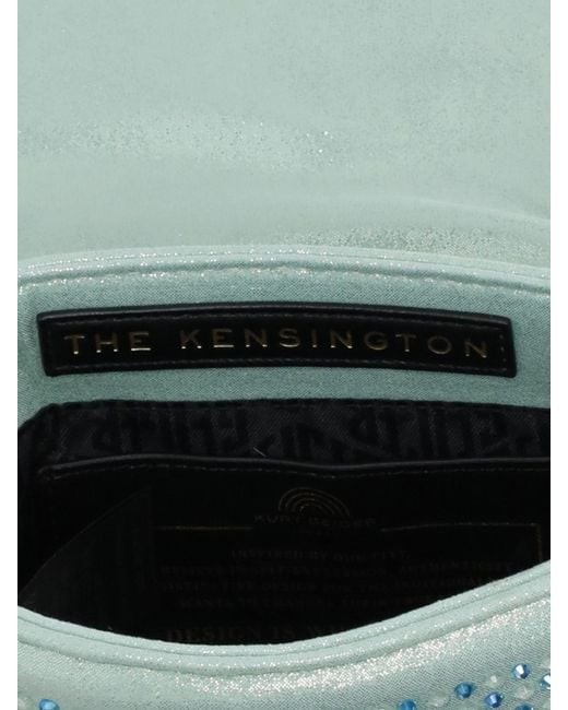 Kurt Geiger Green Kensington Chenille Bag With Rhinestones