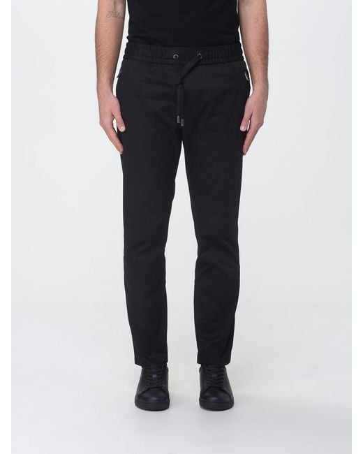 Dolce & Gabbana Black Dolce &Amp Gabbana Stretch Cotton Slim Fit Trousers for men