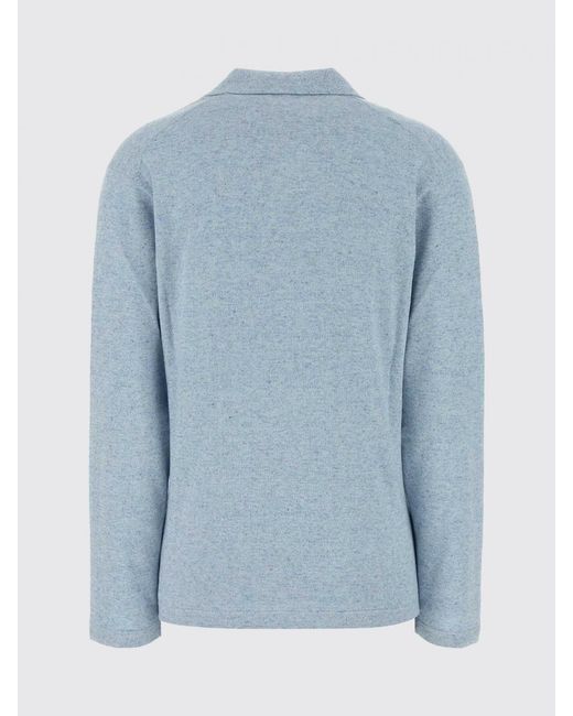 The Row Blue Cotton And Linen Polo Shirt