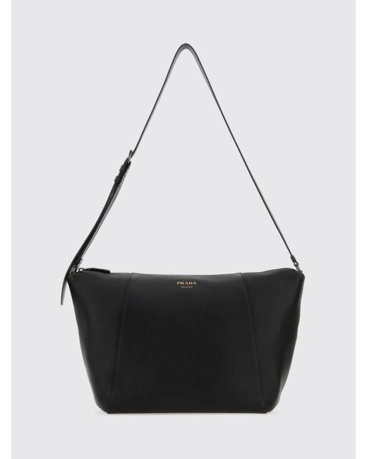 Prada Black Leather Shoulder Bag for men