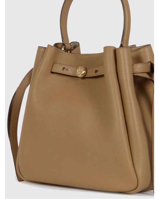 Tory Burch Natural Romy Grained Leather Bucket Bag