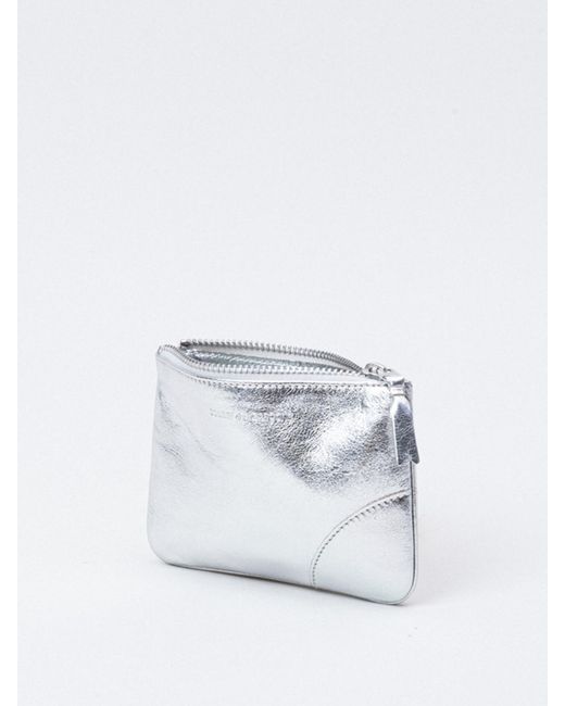 Comme des Garçons White Laminated Leather Coin Purse for men