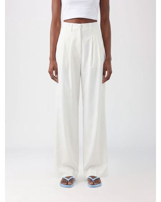 PT Torino White Frankie Cotton Trousers
