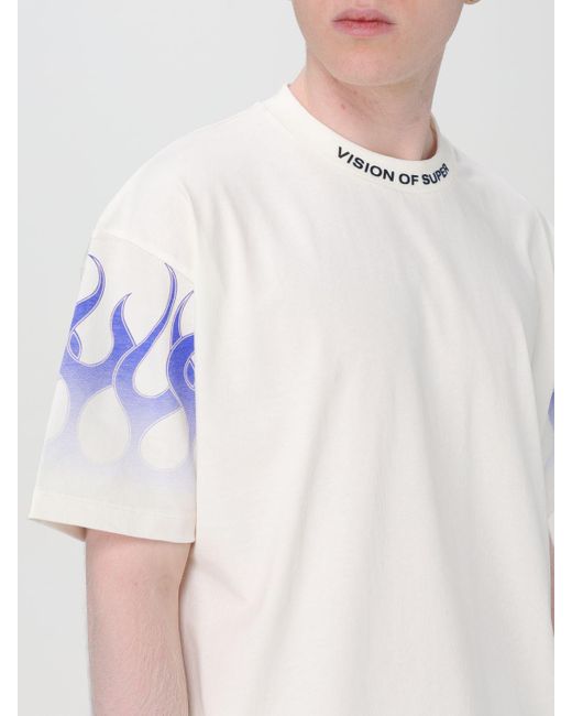 T-shirt in cotone con logo di Vision Of Super in White da Uomo