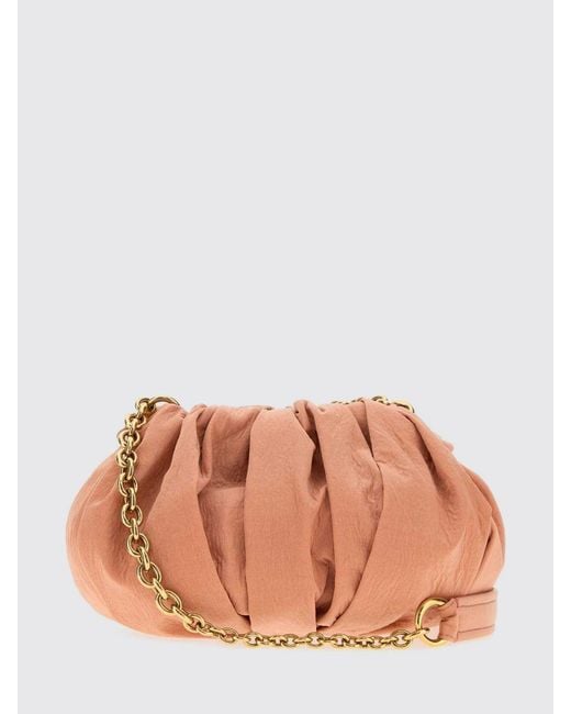 Chloé Brown Chlo&Eacute Plissé Ruched Fabric Clutch