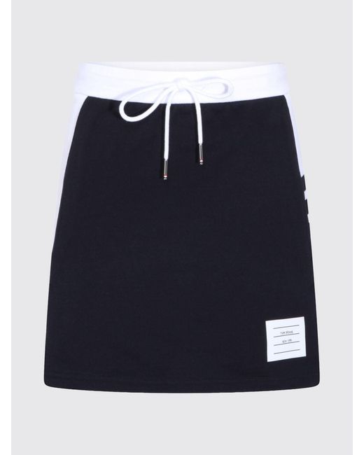 Thom Browne Blue Cotton Mini Skirt