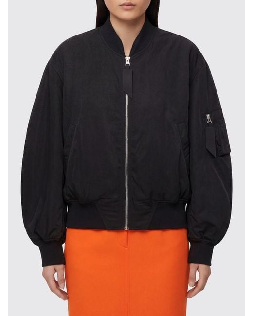 The Attico Black Technical Fabric Bomber Jacket