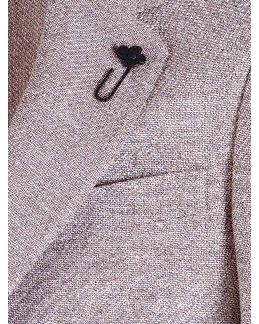 Lardini Purple Single-Breasted Blazer for men