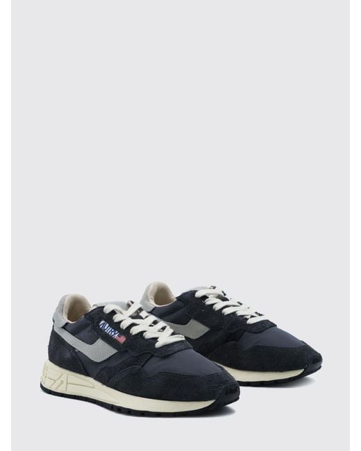 Autry Blue Reelwind Nylon And Suede Sneakers With Serrated Sole