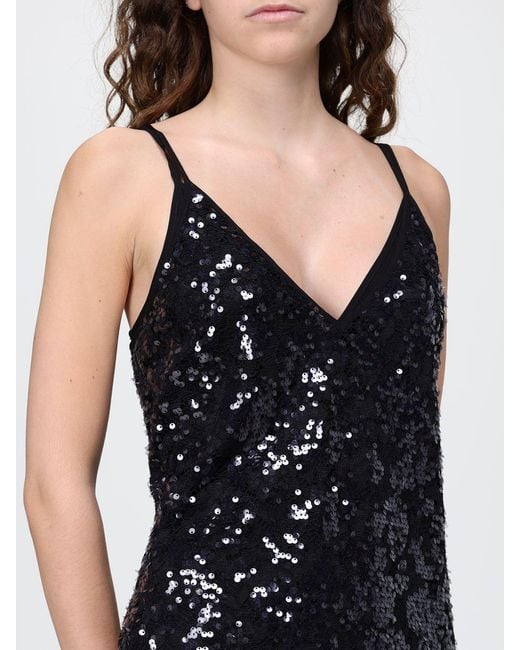 Twinset Black Lace Midi Dress With Sequins