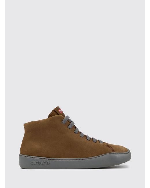 Camper Brown Peu Touring Mid-Top Slip-On Trainers