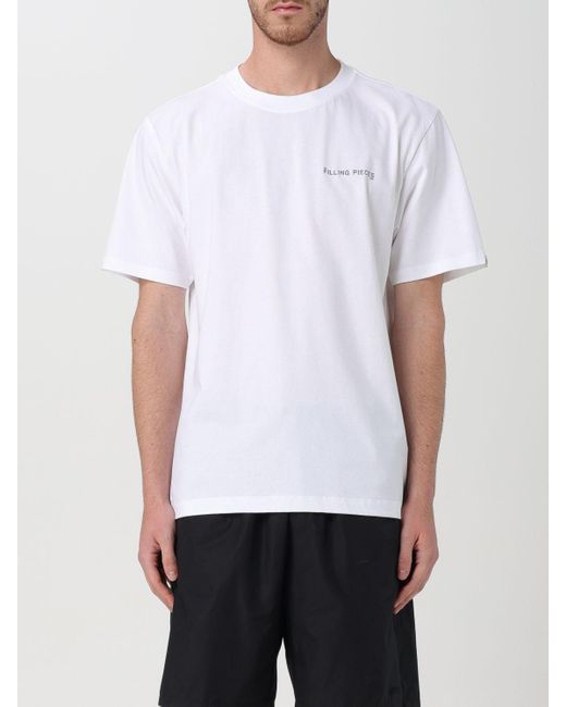 T-shirt con logo posteriore di Filling Pieces in White da Uomo
