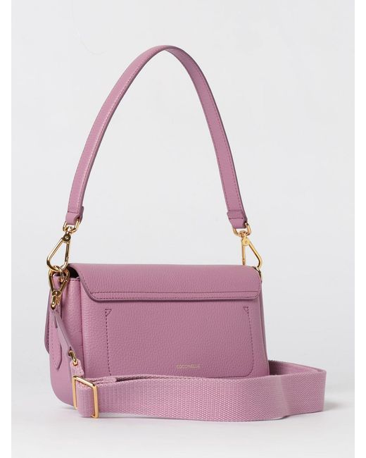 Coccinelle Pink C-Me Lock Medium Grained Leather Bag