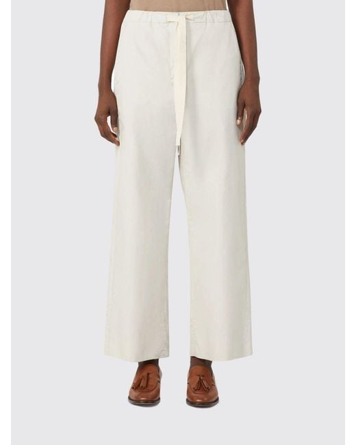 Max Mara White Cotton Wide-Leg Trousers