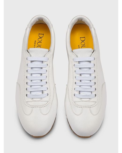 Doucal's White Leather Sneakers