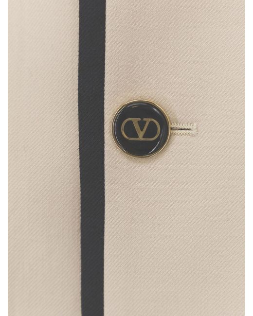 Valentino Natural Single-Breasted Virgin Wool Blazer for men