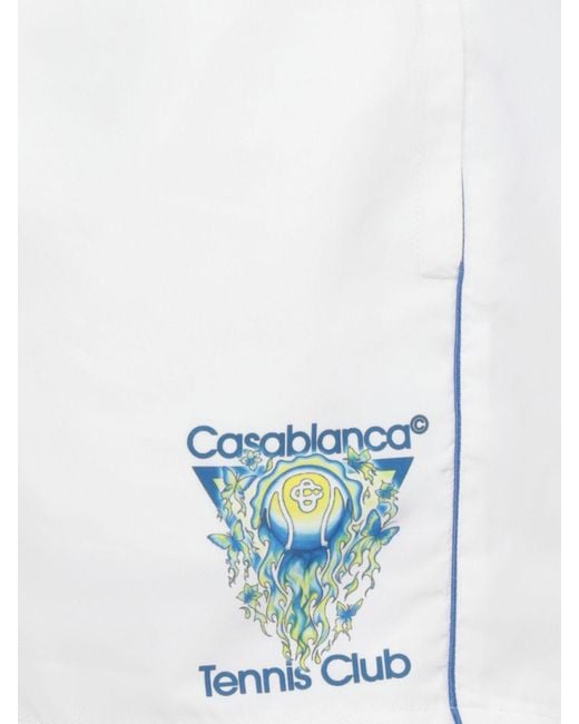 Casablanca White Technical Fabric Jogging Shorts for men