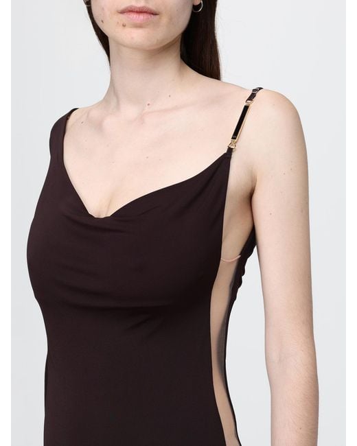 Elisabetta Franchi Purple Jersey One Shoulder Dress