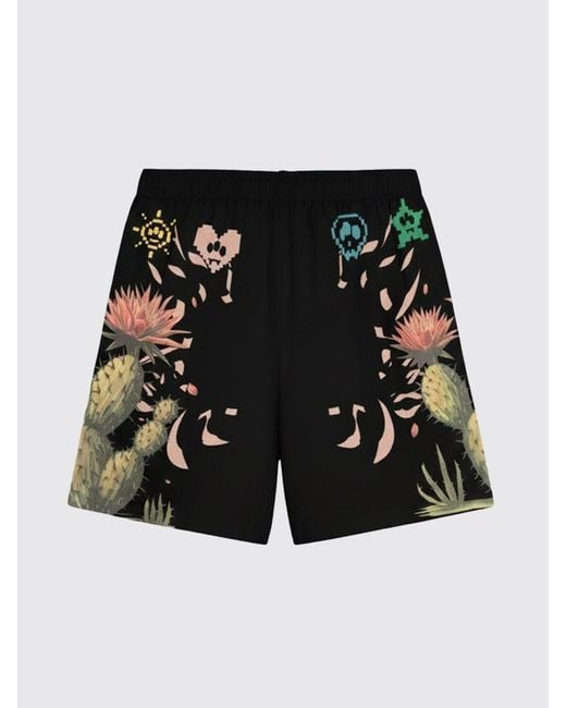 Barrow Black Printed Cotton Shorts for men