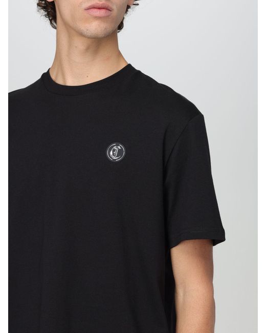 T-shirt con mini logo monogram di Just Cavalli in Black da Uomo
