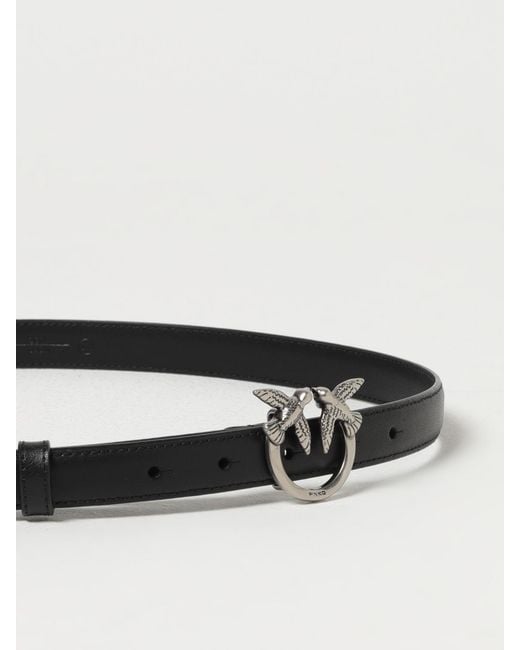 Pinko White Love Birds Leather Belt