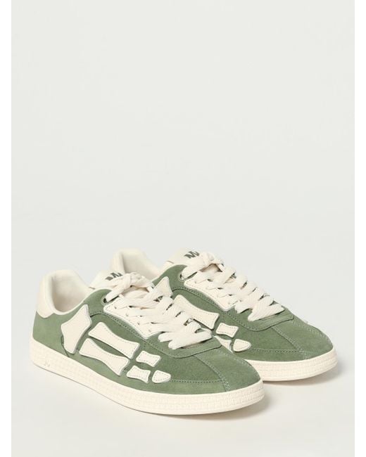 Amiri Green Leather Pacific Bones Sneakers for men